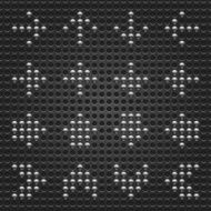 Arrow sign metal chrome circle dot shape black perforation texture