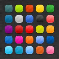 Blank rounded square icon diagonal stripped button perforation texture