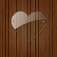 Vector glass heart over wooden background