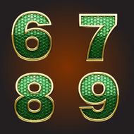 Vector golden figure with green N2