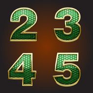 Vector golden figure with green N3