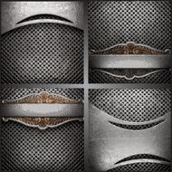 Vector metal background set N121