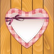 Heart on wooden background Vector illustration N2