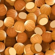 Seamless background with hazelnuts Vector illustration N2