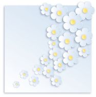 Vector abstract background for text White flowers N2
