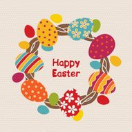 Easter wreath with eggs