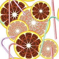 Seamless pattern citrus fruit
