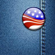 American Flag Badge On Jeans Denim N2