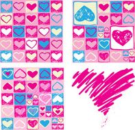 Set of Valentine Seamless Pattern N2