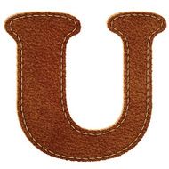 Leather textured letter U