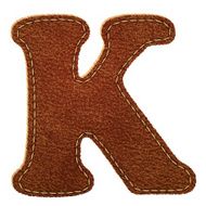 Leather textured letter K