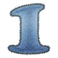 Jeans alphabet Denim number 1