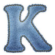 Jeans alphabet Denim letter K