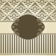 Vintage frame with damask seamless background N2