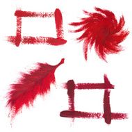 Design elements made with acrylic paint