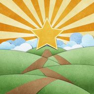 road view recycled paper craft background N4