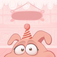 Vector Birthday card with funny pig