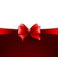 Invitation card with red holiday ribbon and bow N6