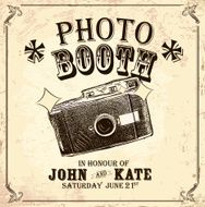 Vintage Photo booth design template on antique background