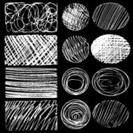 Hand drawn sketches rough hatching grunge texture Set N6