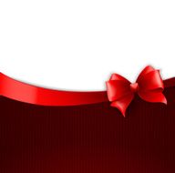 Invitation card with red holiday ribbon and bow N7