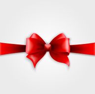 Invitation card with red holiday ribbon and bow N8