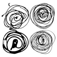 Set of vector abstract grunge backgrounds Round shapes N3