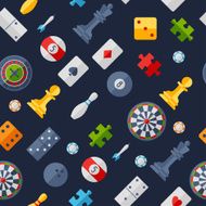 Seamless pattern with game icons in flat design style N7