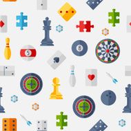 Seamless pattern with game icons in flat design style N8