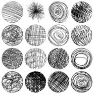 Vector set of hand drawn circles Textures sketch N2