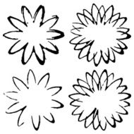 Set of grunge flower shapes Design elements Vector watercolor N9