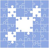 Puzzle illustration with blank spaces vector N3