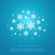 Merry Christmas greeting card with snowflakes N14