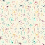 Seamless pattern with skulls and bones N3