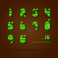 Vector Illustration Set of Green Number
