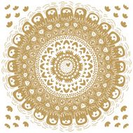 Monochromatic ethnic round ornament Abstract pattern Circle background N7