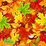 Seamless pattern with colorful autumn leaves Vector illustration N7