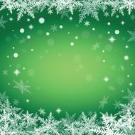Christmas snowflakes on green background N2