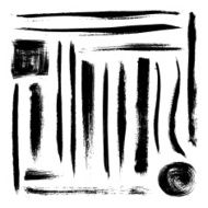 vector black brush strokes collection