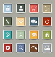 Colored web buttons retro style