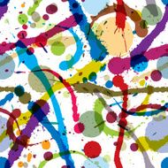 Colorful ink splatters and drops