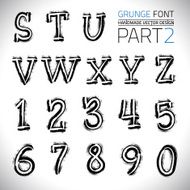 Grunge Hand Made Vector Font N7