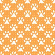 Animal seamless vector pattern of paw footprint and dot N2