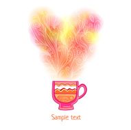 Curly and steamy tea party cup N3