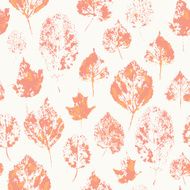 Seamless texture with stamped autumn leaves
