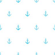 Marine watercolor seamless pattern of anchors Vector illustration Background N3