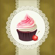 Vintage background with cupcake N3