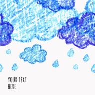 Pencil hand-drawn sketch clouds vector seamless background N2