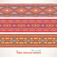 three tribal seamless borders