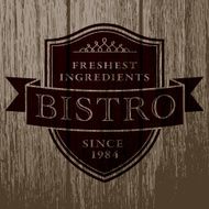 Vintage Bistro Label on Aged Wood